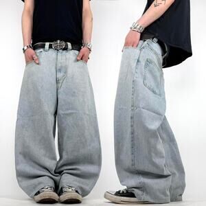 Vintage y2k baggy wide leg faded stonewash grunge archive skater jeans